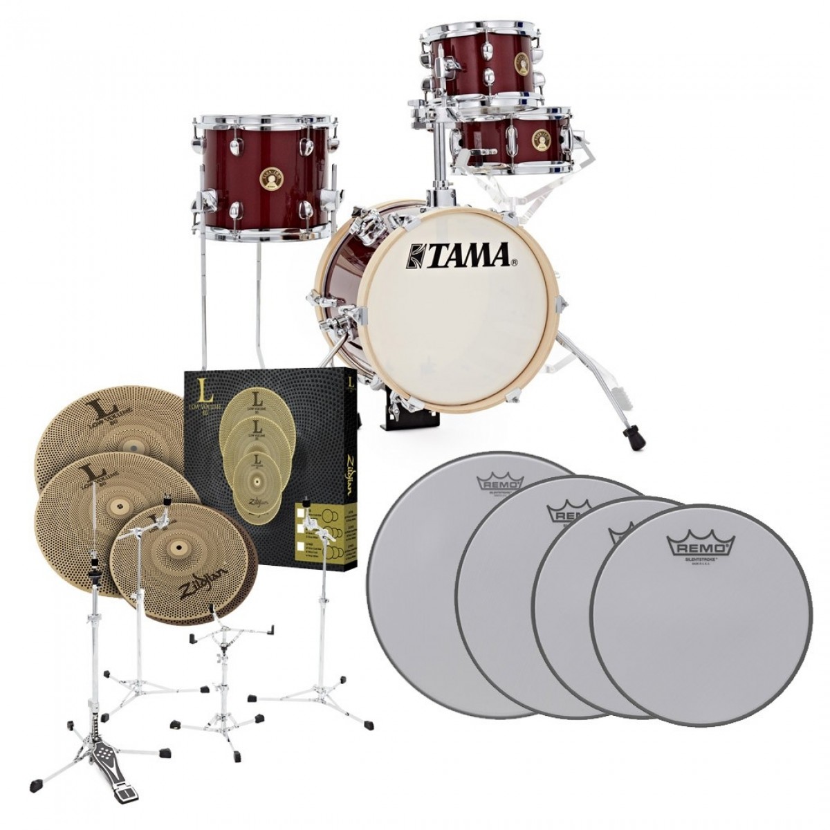 Tama Club-JAM 14" Flyer Practice Bundle Candy Apple Mist