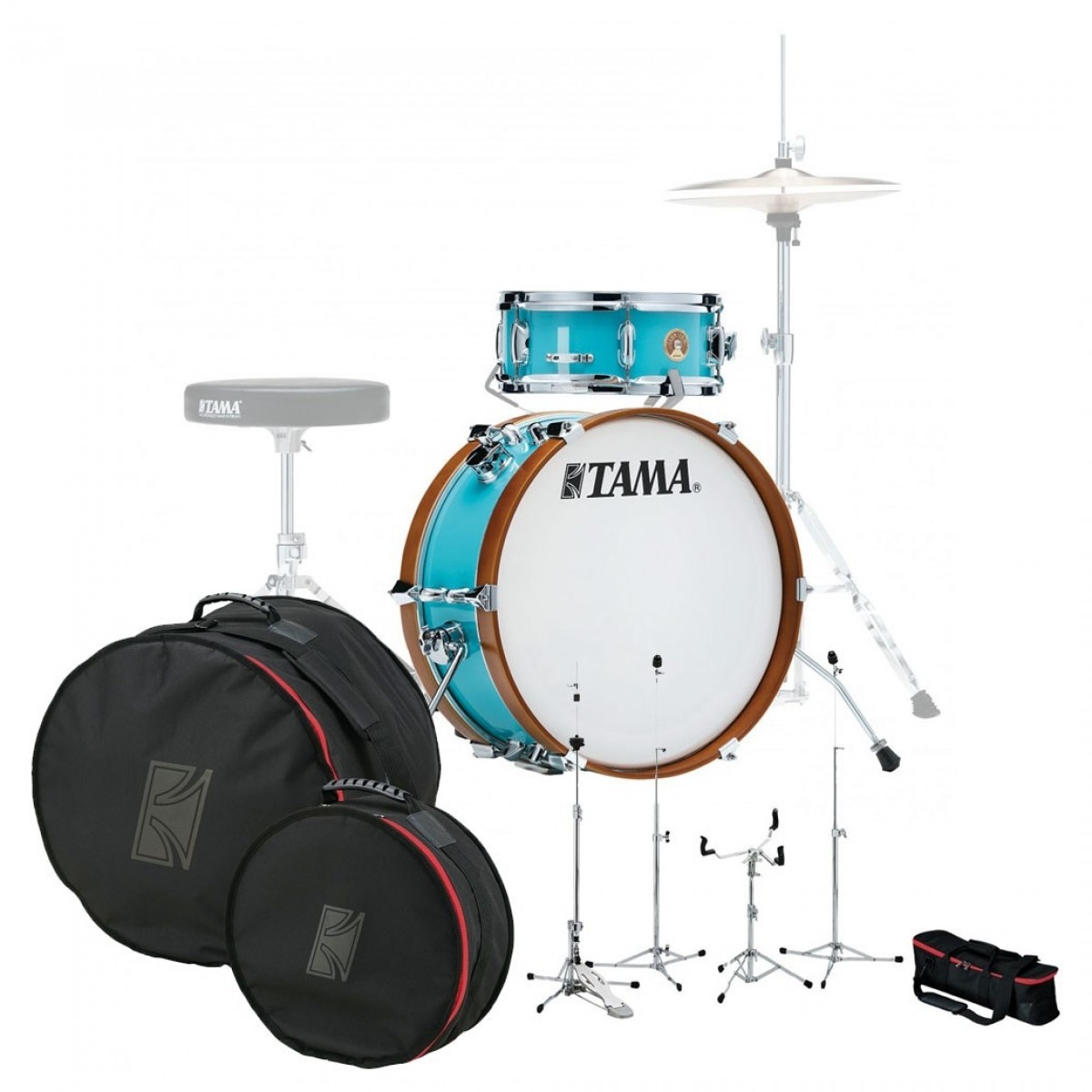 Tama Club-JAM Mini Gig Pack w/Hardware and Bags Aqua Blue