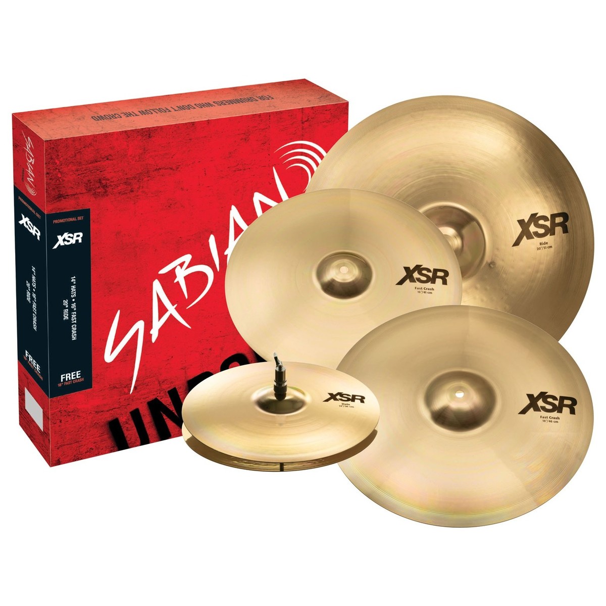 Sabian XSR Performance Cymbal Set with Free 18" Fast Crash