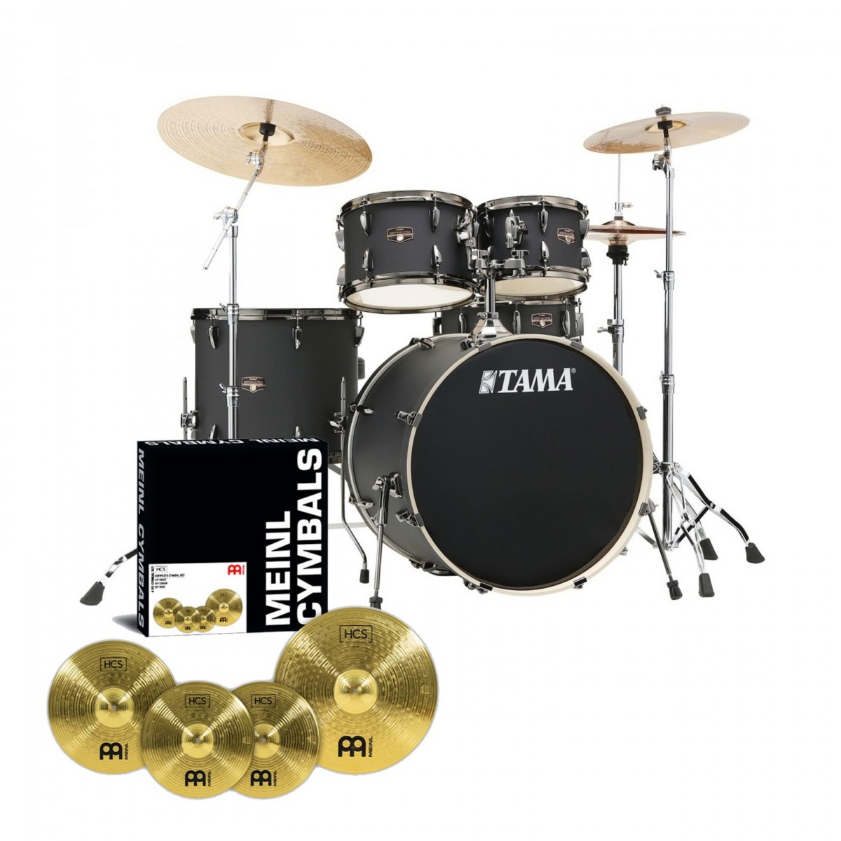 Tama Imperialstar 22 Drum Kit w/Meinl Cymbals Blacked Out Black