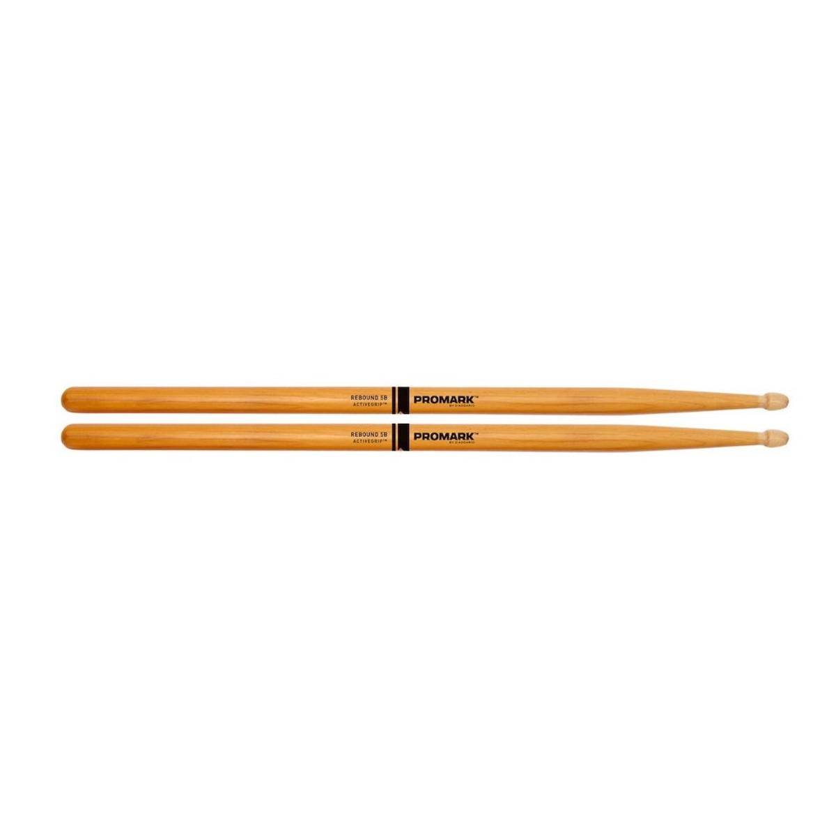 Promark Rebound 5B ActiveGrip Clear Hickory Drumsticks Wood Tip - Image 3