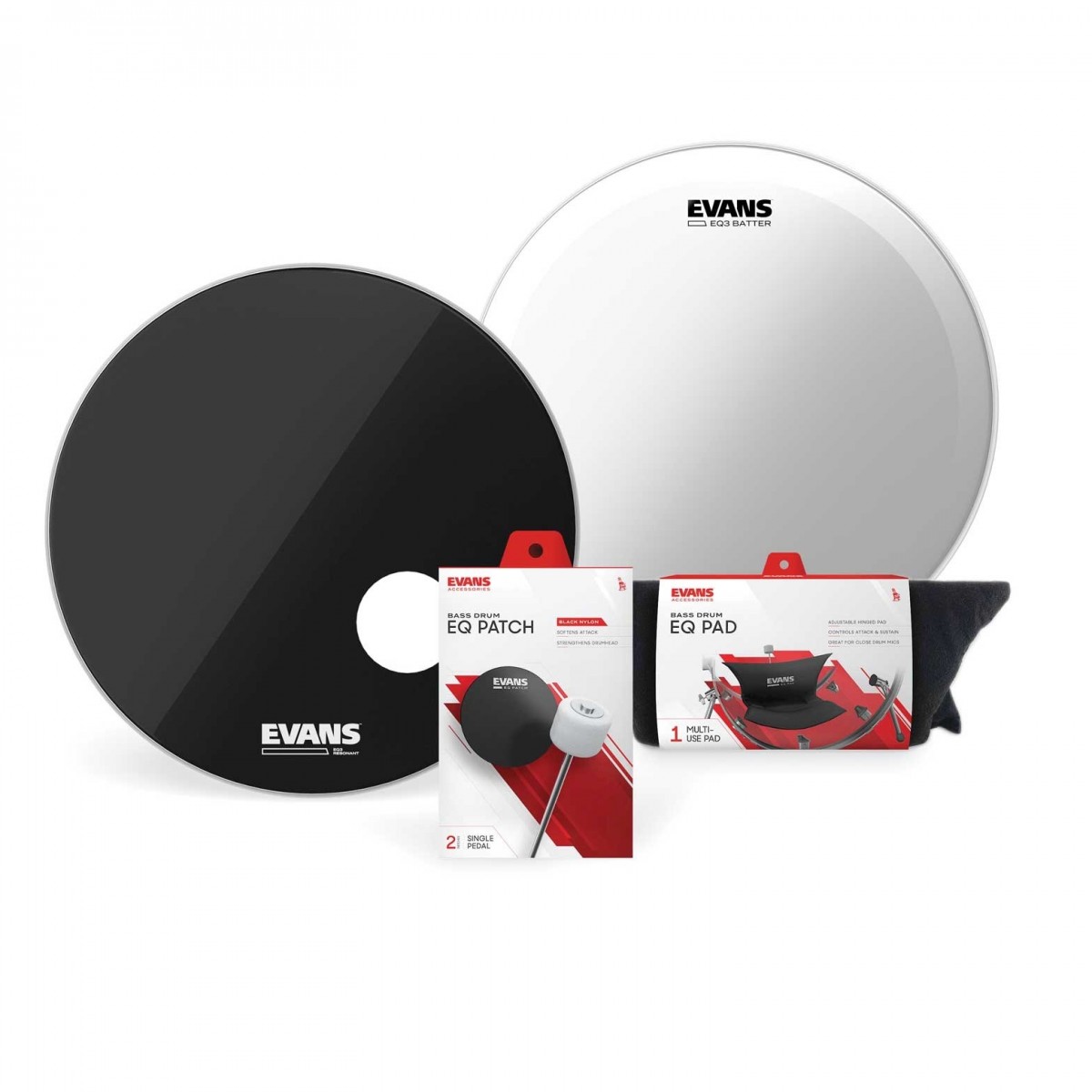 Evans 22" EQ3 Bass Drum Head Set