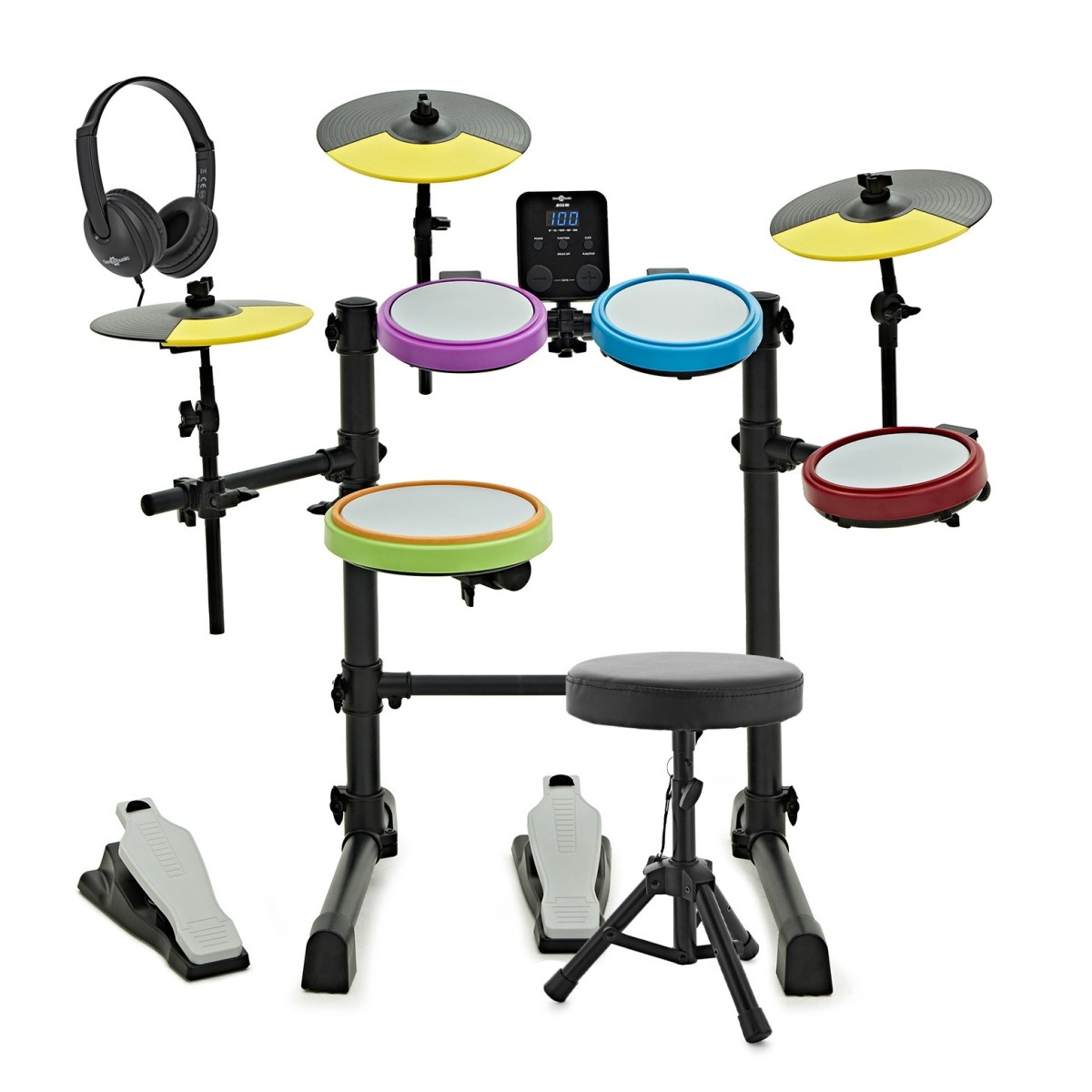 Junior Electronic Drum Kit with Headphones and Stool