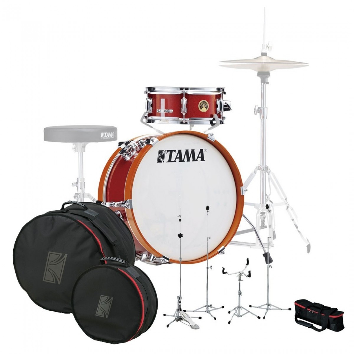 Tama Club-JAM Mini Gig Pack w/Hardware and Bags Candy Apple Mist