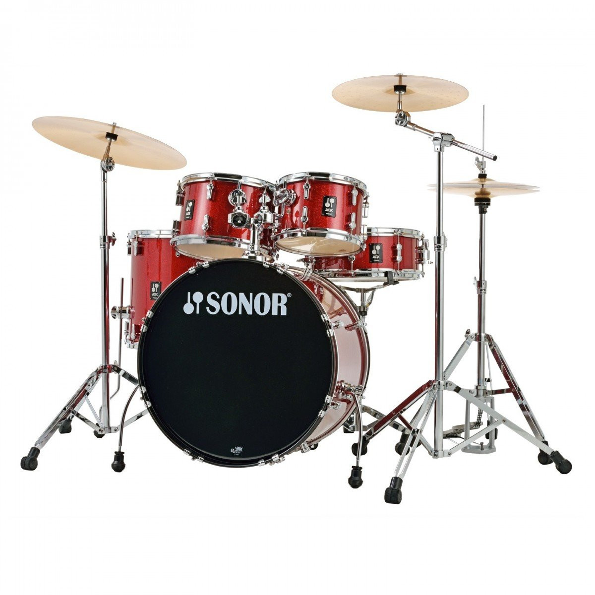Sonor AQX Stage 22" Acoustic Drum Kit in Red Moon Sparkle - Image 5