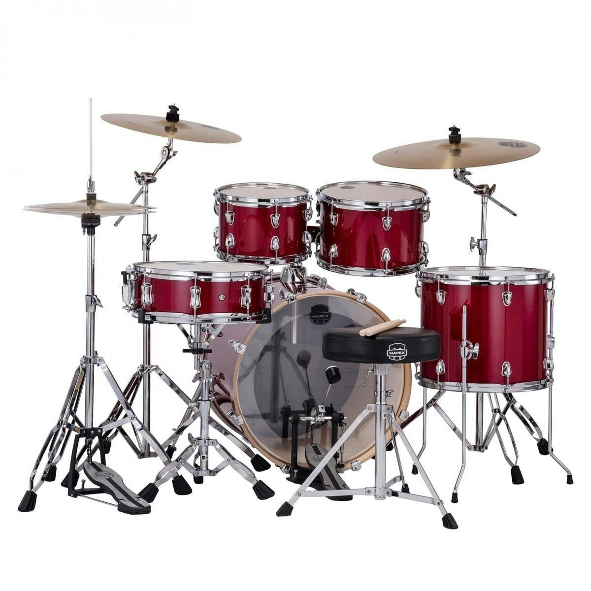 Mapex Venus 22" Acoustic Drum Kit in Crimson Red Sparkle - Image 5