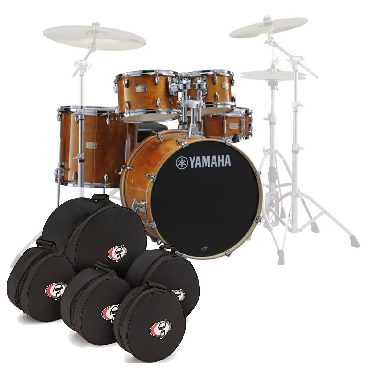 Yamaha Stage Custom Birch 20 5pc Shell Pack w/Bags Honey Amber