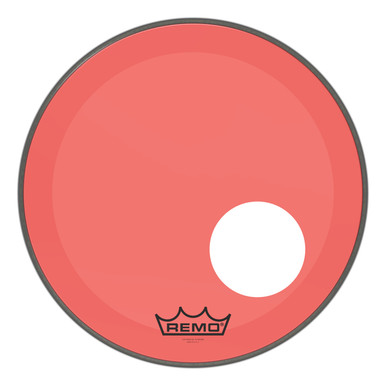Remo Powerstroke 3 Colortone Bass Drum Head - Red - 18" - with 5" Offset Hole