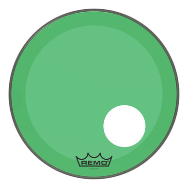 Remo Powerstroke 3 Colortone Bass Drum Head - Green - 20" - with 5" Offset Hole