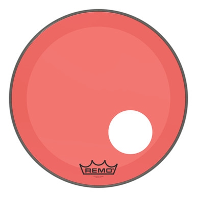 Remo Powerstroke 3 Colortone Bass Drum Head - Red - 20" - with 5" Offset Hole