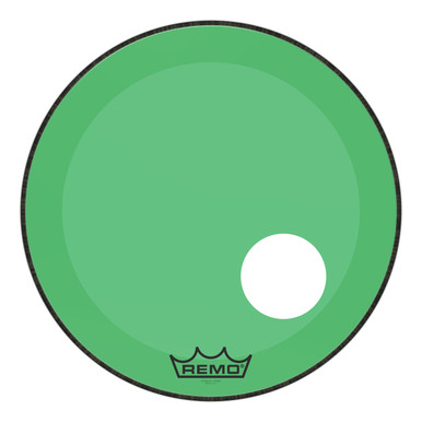 Remo Powerstroke 3 Colortone Bass Drum Head - Green - 22" - with 5" Offset Hole