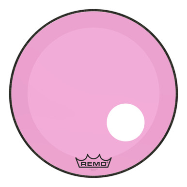 Remo Powerstroke 3 Colortone Bass Drum Head - Pink - 22" - with 5" Offset Hole