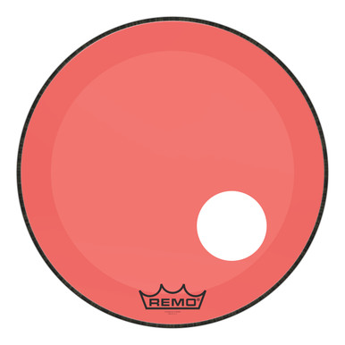 Remo Powerstroke 3 Colortone Bass Drum Head - Red - 22" - with 5" Offset Hole