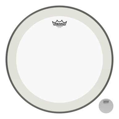 Remo Powerstroke 4 Clear Bass Drum Head with Double Layer and Clear Dot - 18"
