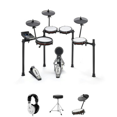 Alesis Nitro Max Electronic Drum Kit Bundle with extra Crash, Stool & Headphones
