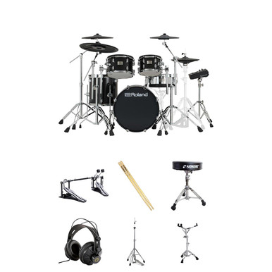 Roland VAD516 kit with Throne, Double Pedal, Headphones, Sticks, Hi Hat Stand and Snare stand