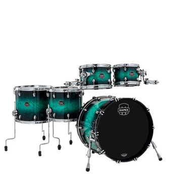 Mapex Saturn VI Studioease 22" 5 Piece Acoustic Shell Pack in Marine Teal