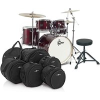 Gretsch Energy 22" Drum Kit w/Hardware Cymbals & Bags Wine Red