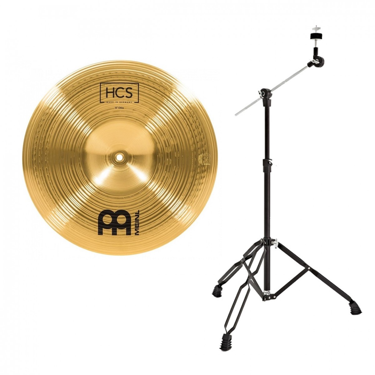 Meinl HCS 16 China Cymbal & Gear4music Boom Arm Stand Black