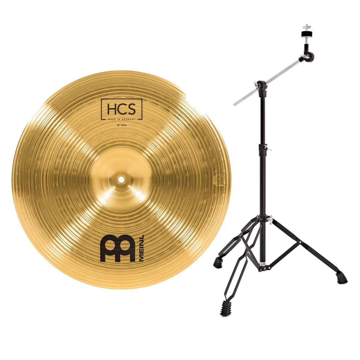 Meinl HCS 18 China Cymbal & Gear4music Boom Arm Stand Black
