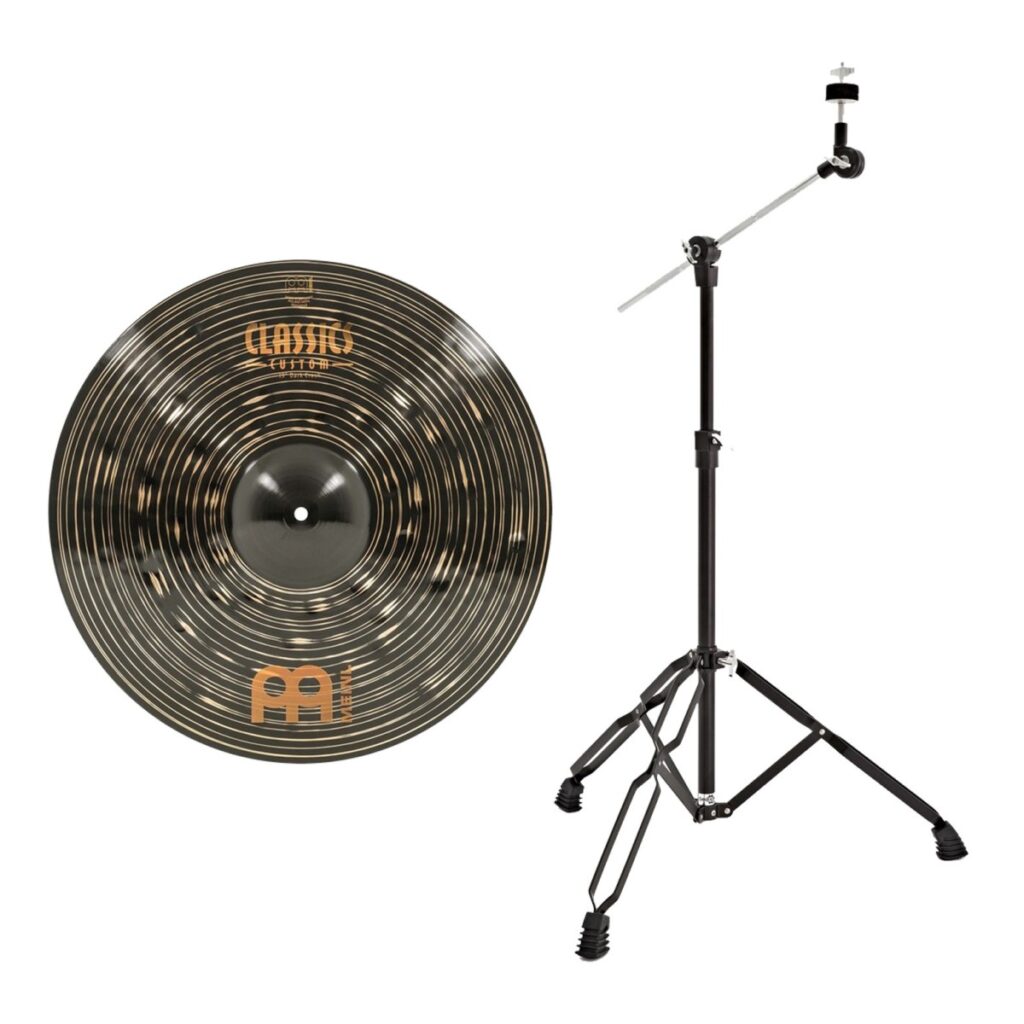Meinl 19" Classics Custom Dark Crash Cymbal & Gear4music Boom Arm Stand Black