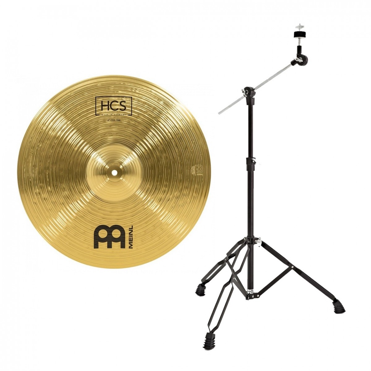 Meinl HCS 18 Crash / Ride Cymbal & Gear4music Boom Arm Stand Black