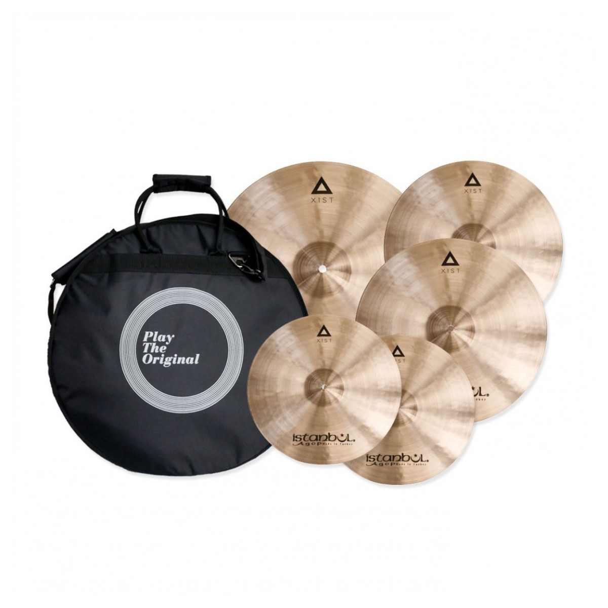 Istanbul Agop XIST Cymbal Set With Free 18 Crash Bag & Gibraltar 4000 Lightweight Stands