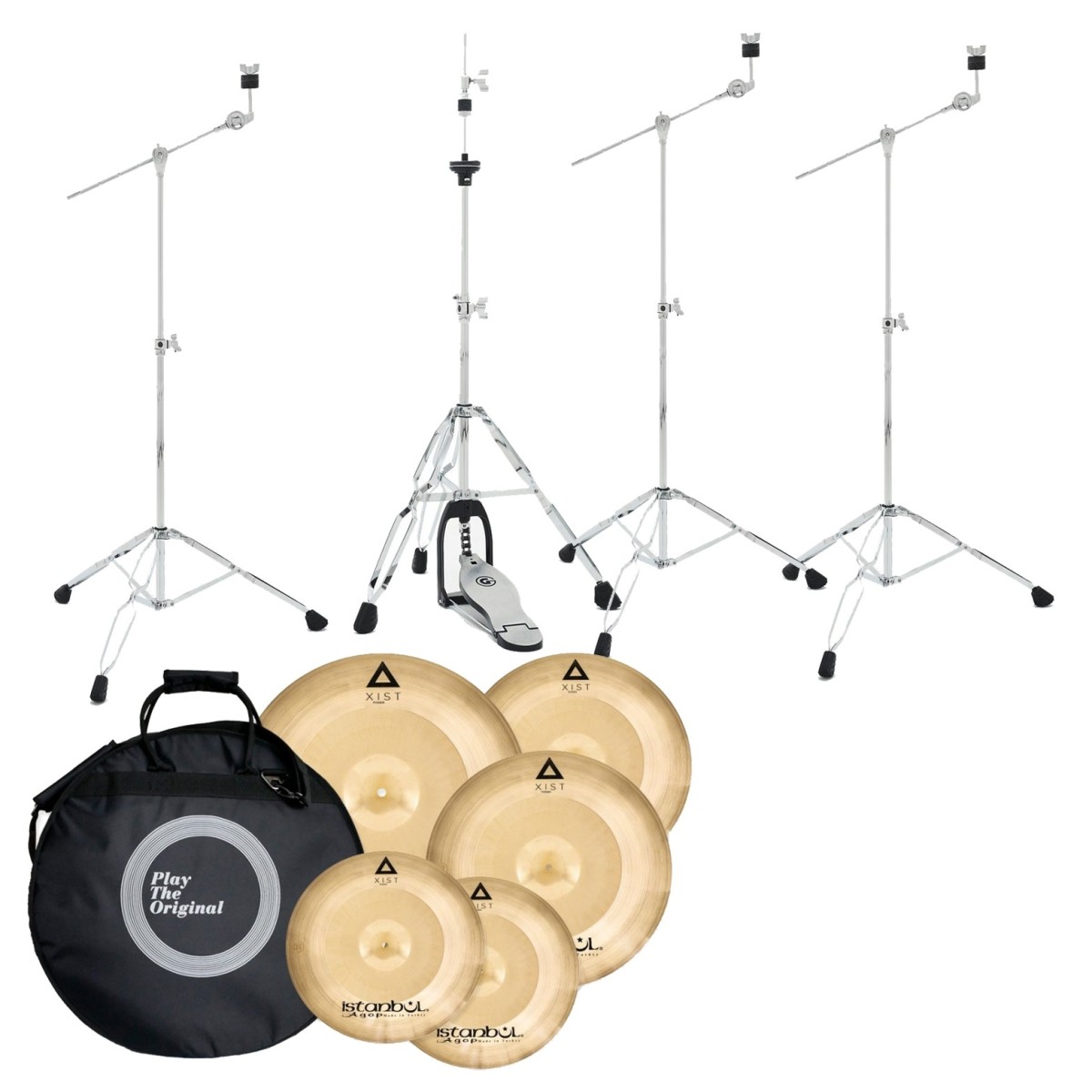 Istanbul Agop XIST Power Cymbal Set With Free 18 Crash & Bag & Gibraltar 4000 Lightweight Stands