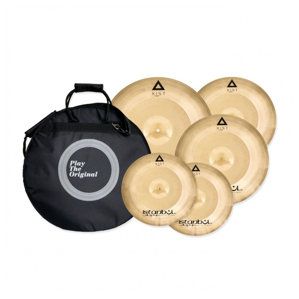 Istanbul Agop XIST Power Cymbal Set With Free 18 Crash & Bag & Gibraltar 4000 Lightweight Stands