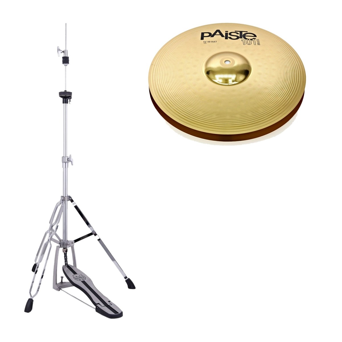 Paiste 101 Brass 14 Hi-Hat Cymbals & Stand