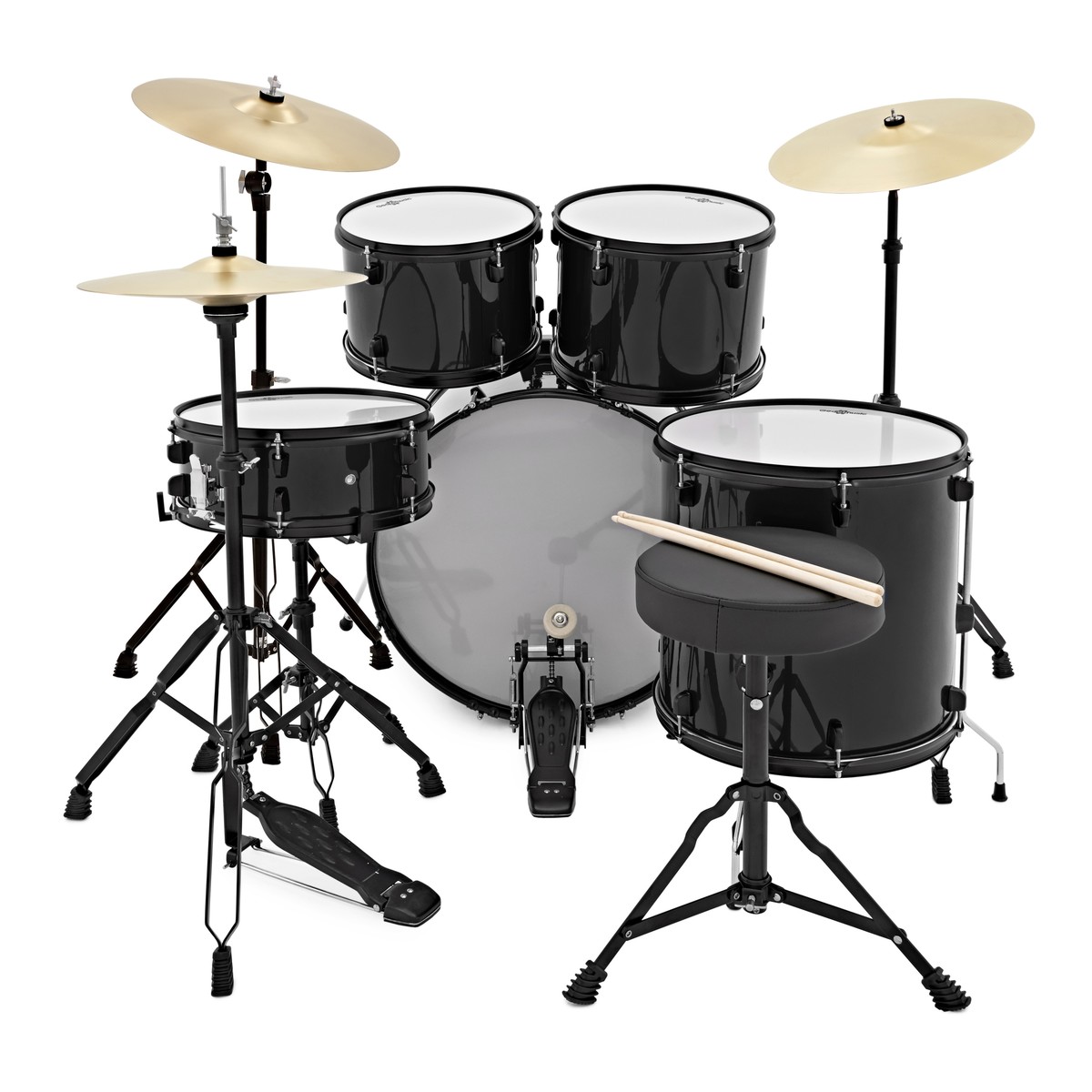 BDK-1+ Full Size Starter Drum Kit Practice Pack Black
