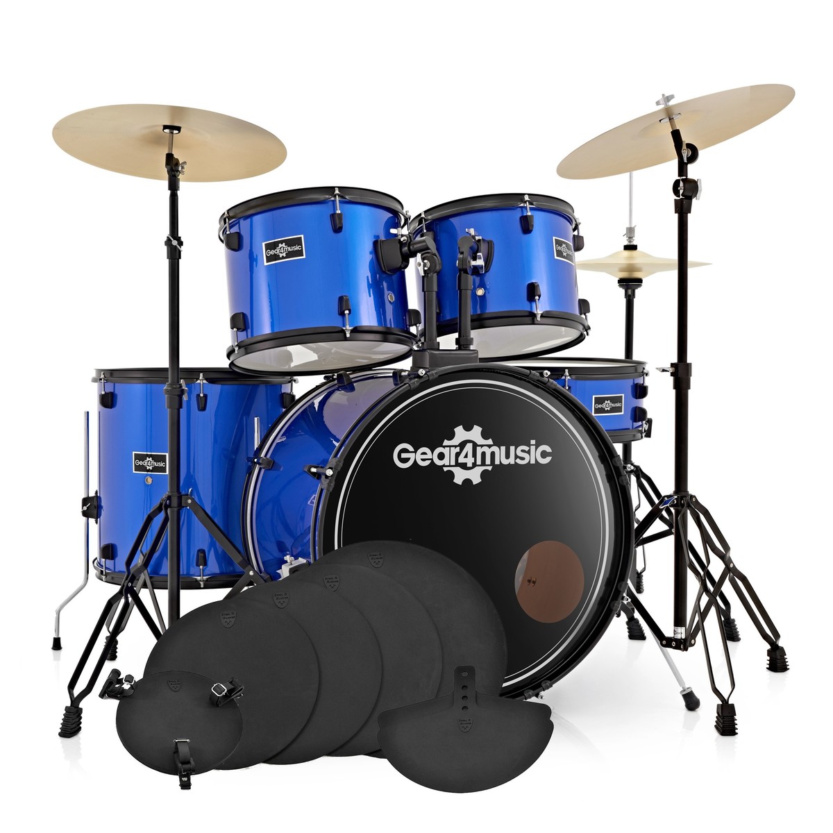 BDK-1+ Full Size Starter Drum Kit Practice Pack Blue