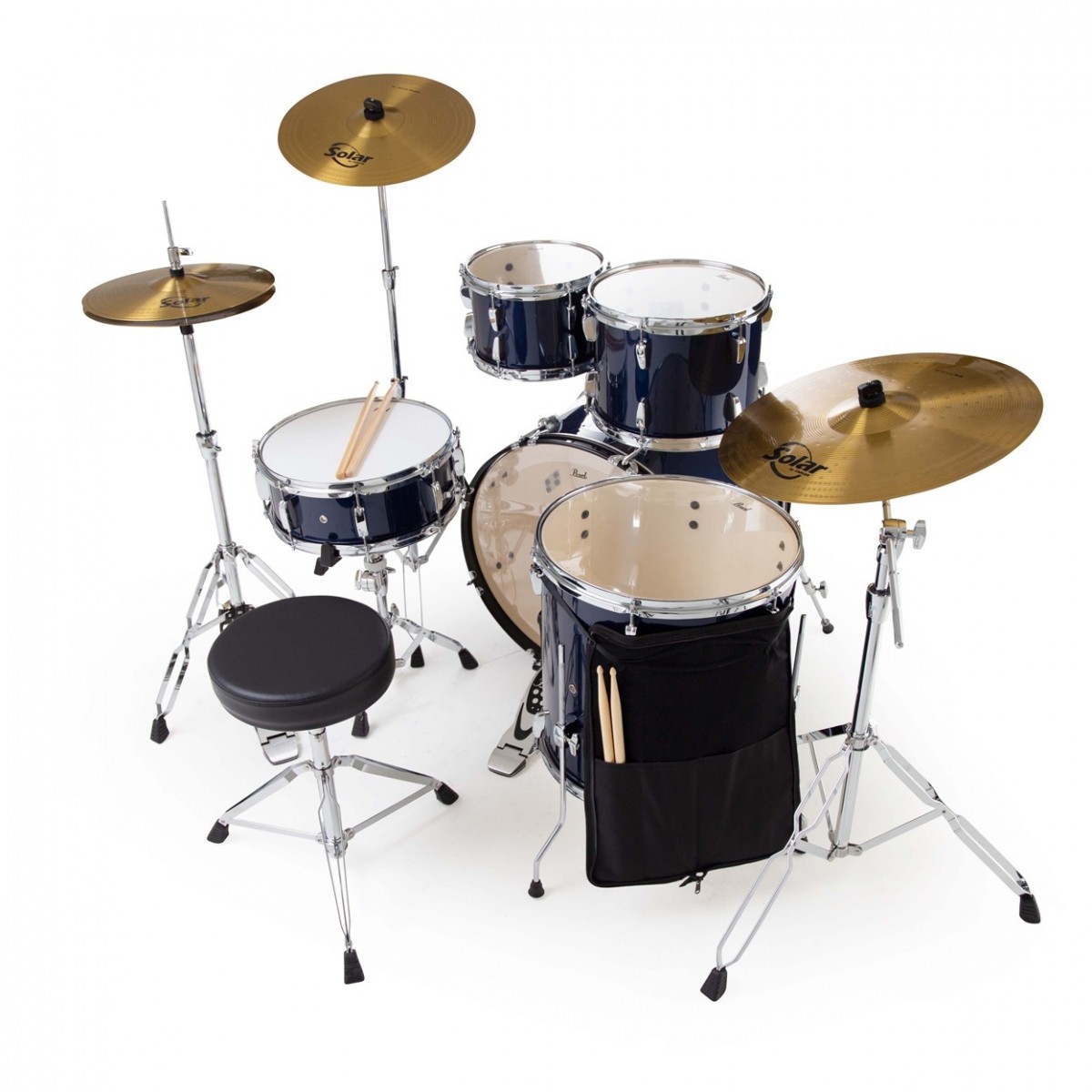 Pearl Roadshow 5pc USA Fusion Drum Kit w/3 Sabian Cymbals Royal Blue