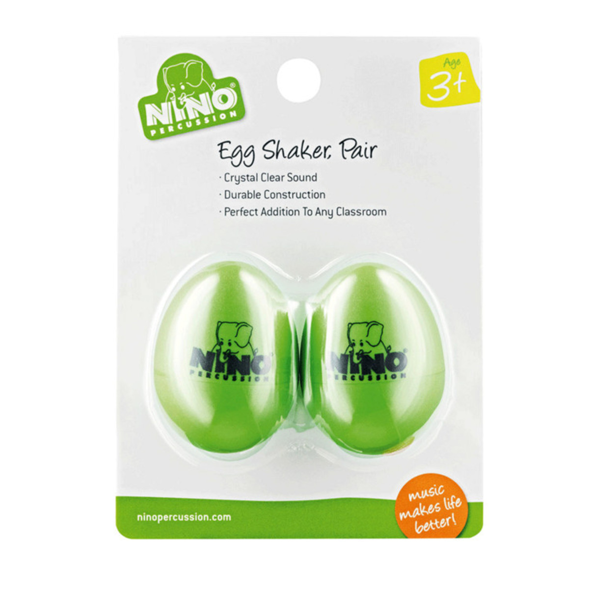 Nino by Meinl NINO540GG-2 Plastic Egg Shaker Pair Grass Green