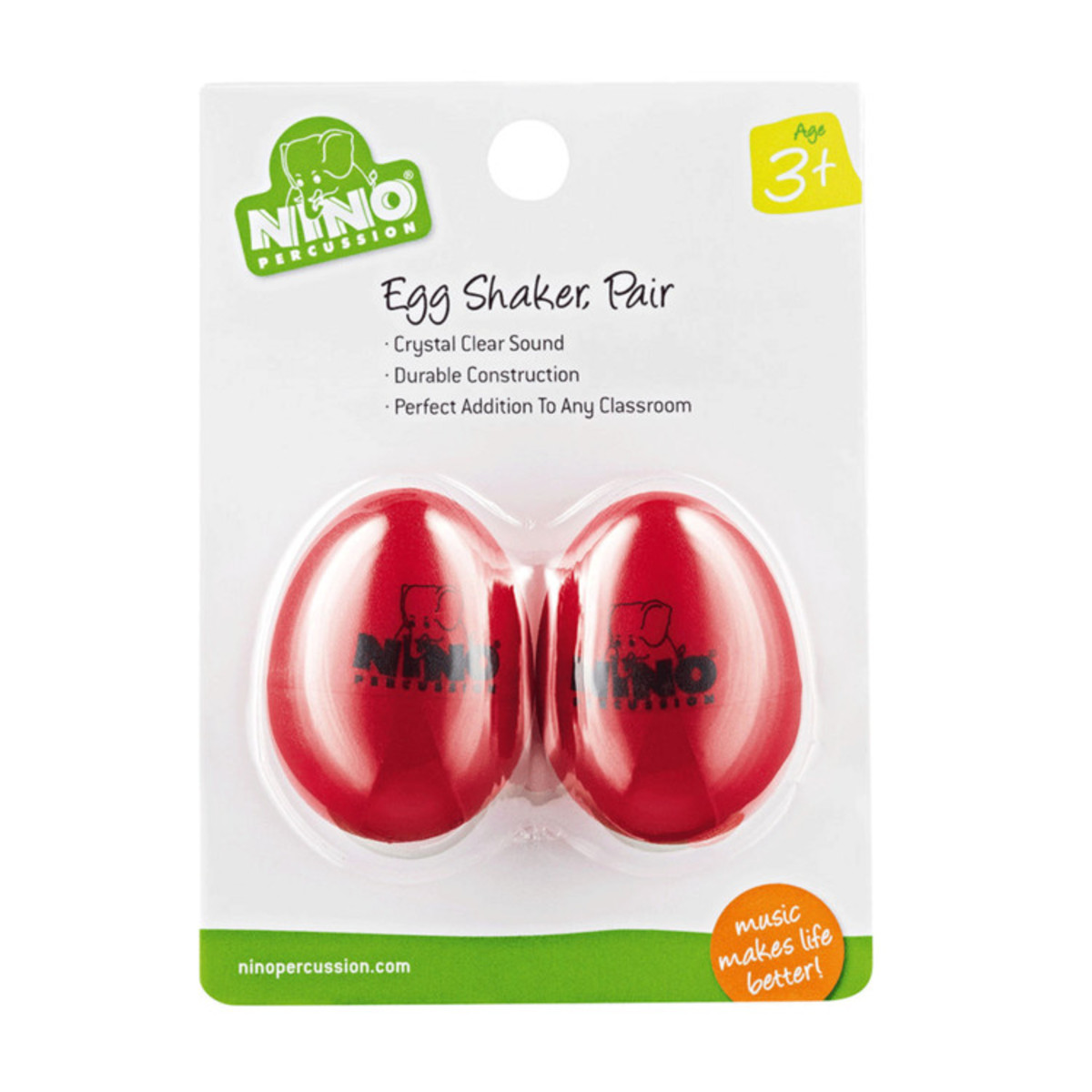Nino by Meinl NINO540R-2 Percussion Plastic Egg Shaker Pair Red