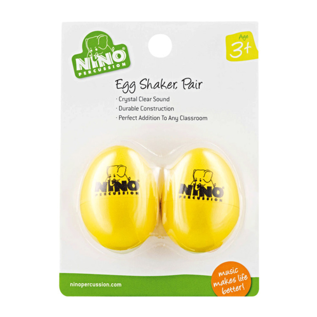 Nino by Meinl NINO540Y-2 Percussion Plastic Egg Shaker Pair Yellow
