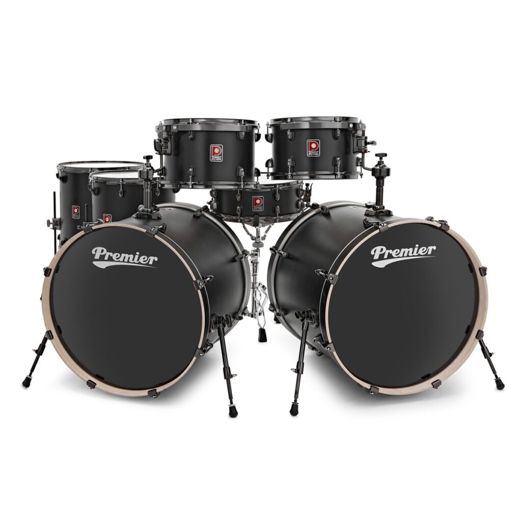 Premier Artist 22" 7pc Double Bass Drum Shell Pack Matte Black