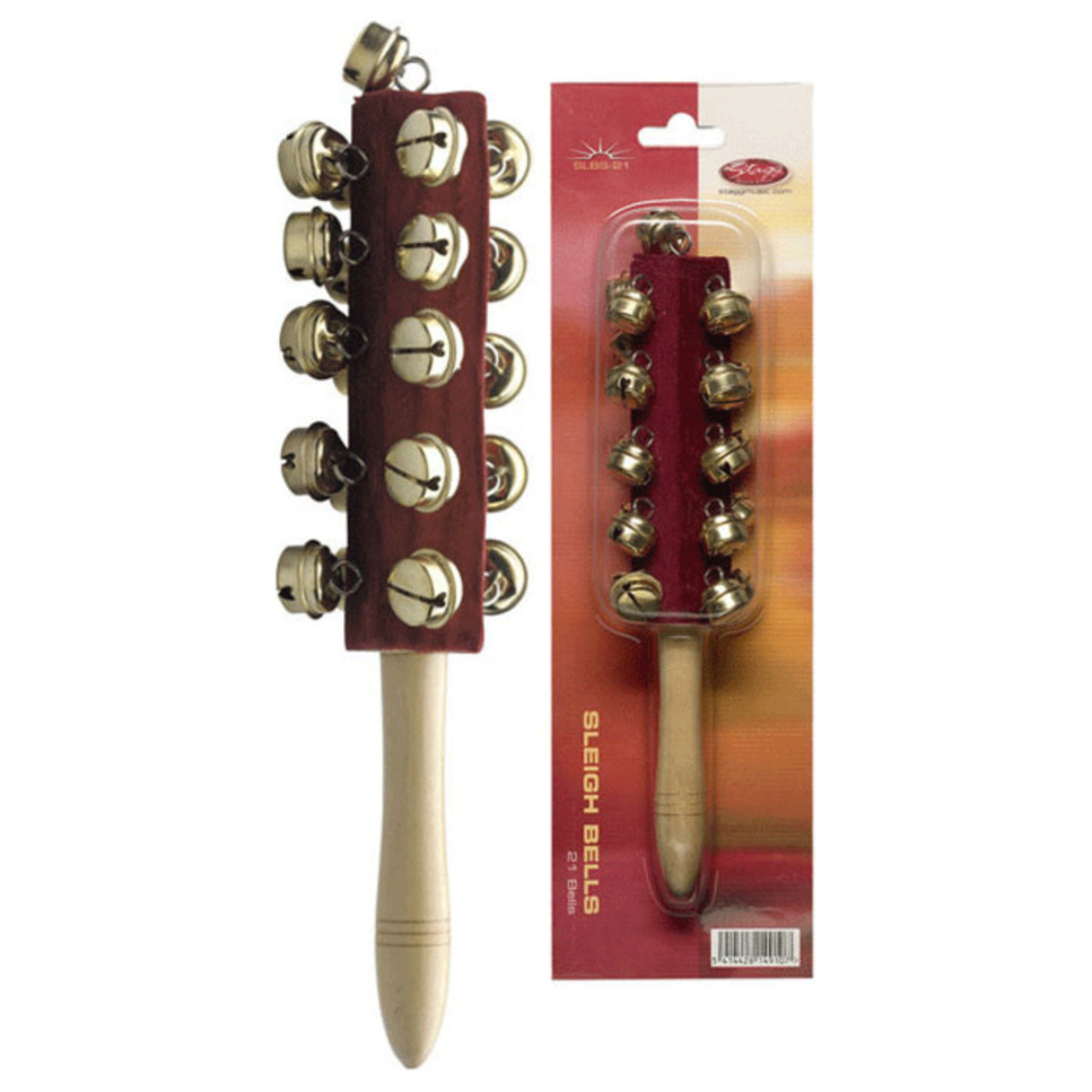 Stagg Sleigh Bell Stick 21 Bells