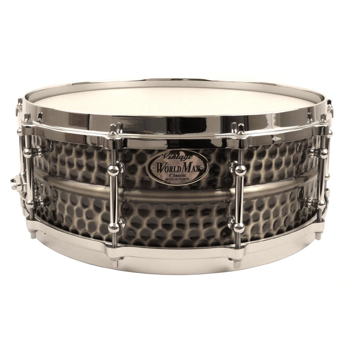 WorldMax Black Dawg 14 x 6.5 Hammered Brass Snare Drum
