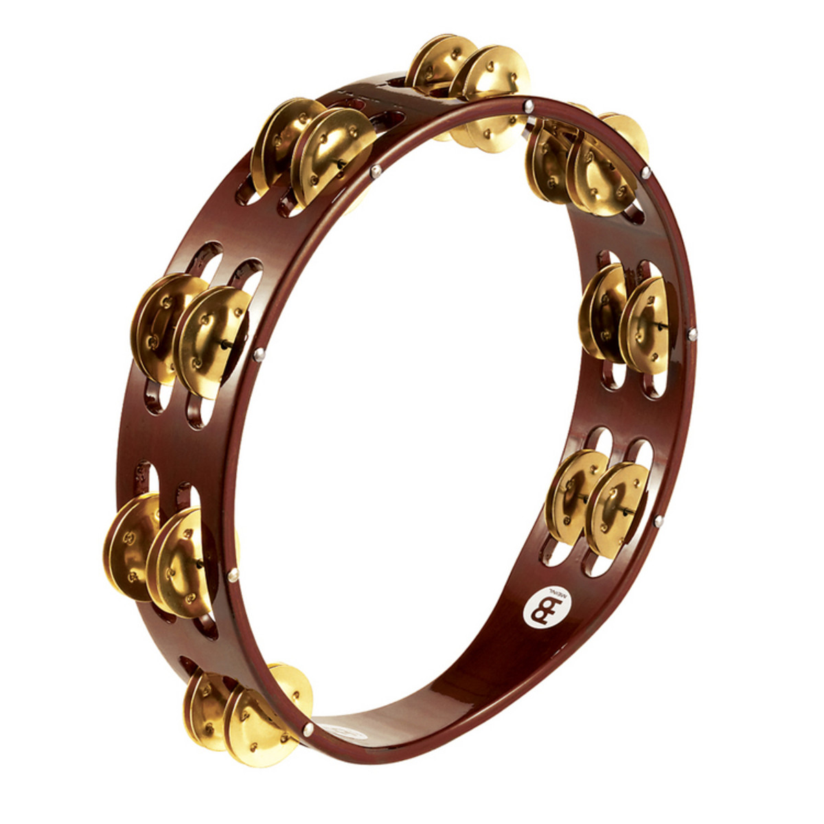 Meinl Percussion 2 Row Wood Tambourine Brass Jingles TA2B-AB