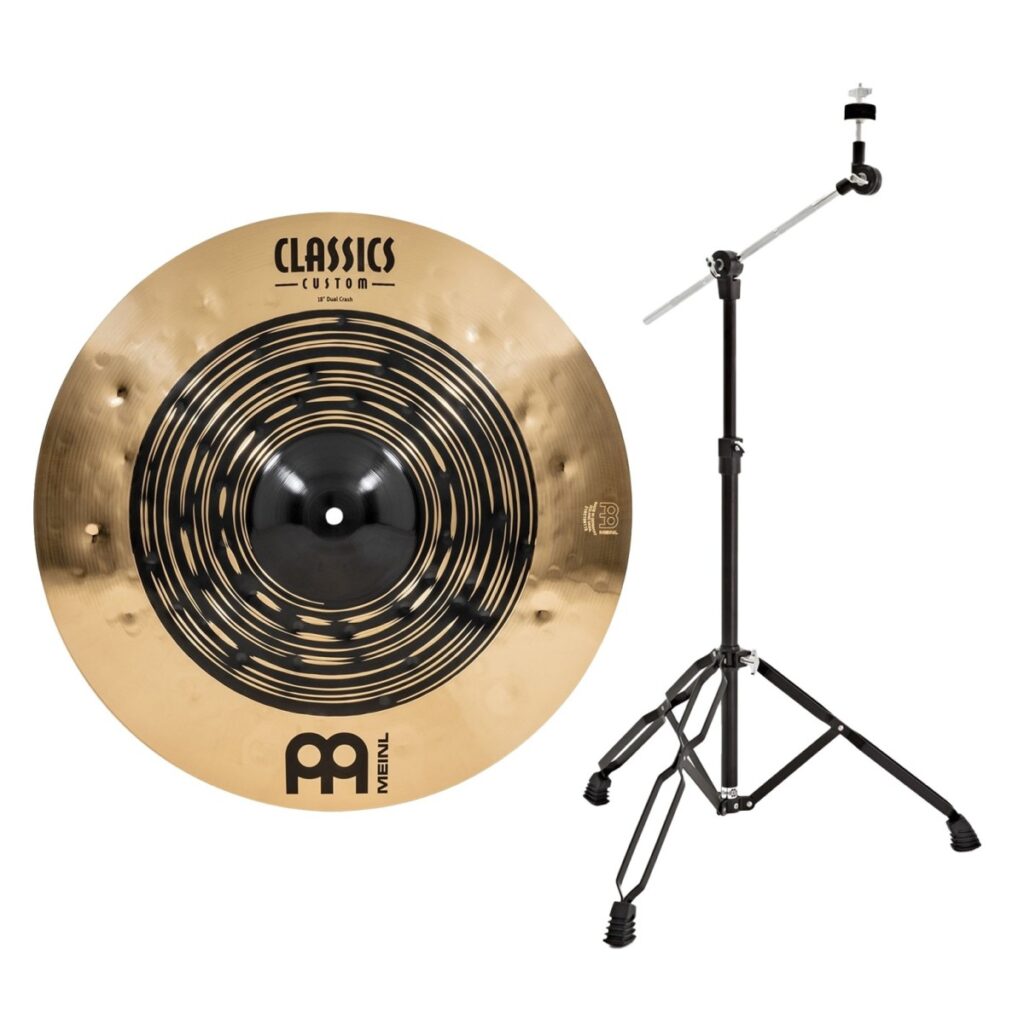 Meinl Classics Custom Dual 18 Crash Cymbal & Boom Arm Stand Black