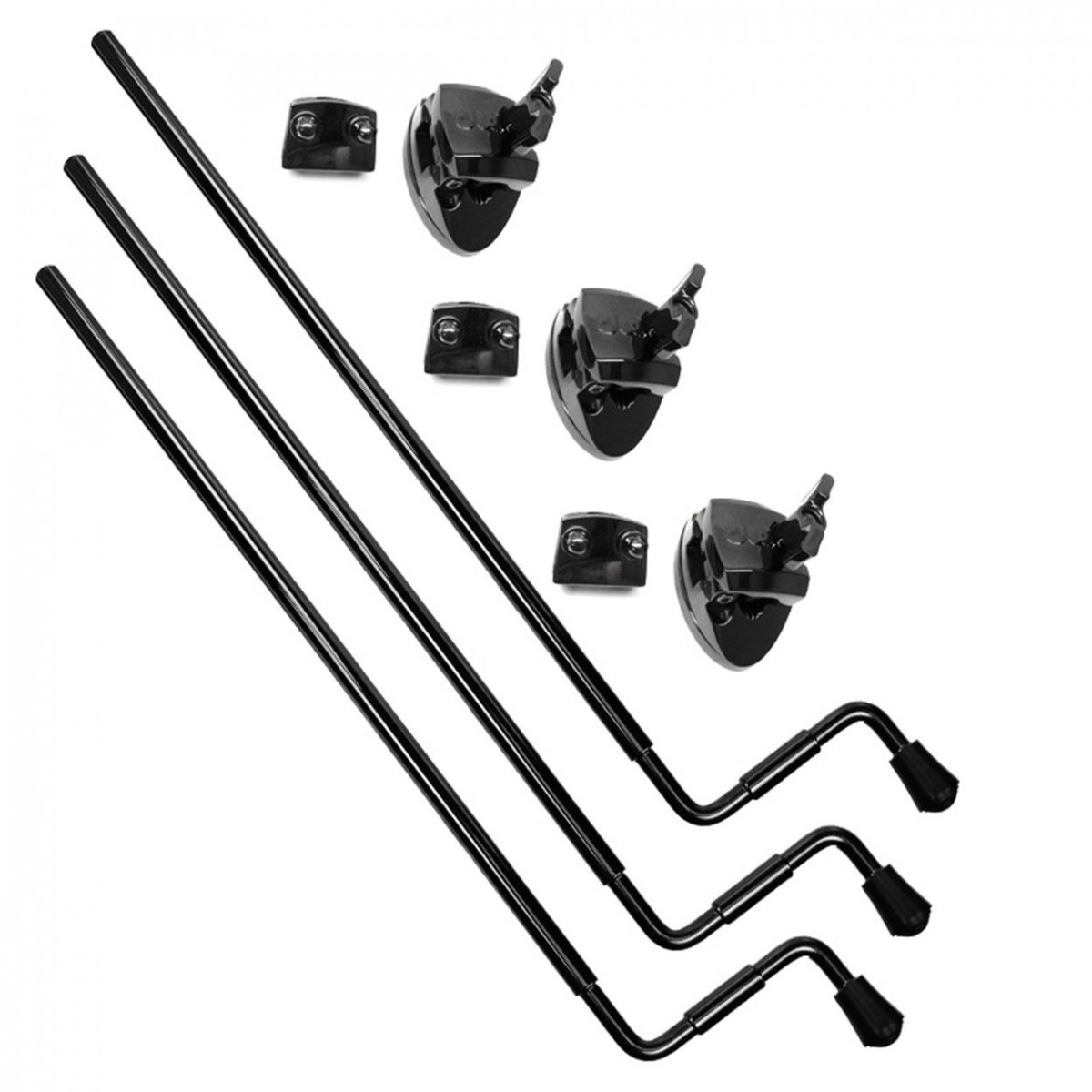 DW Floor Tom Legs w/Mounts Black Nickel Set of 3