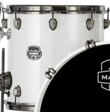Mapex Saturn Evolution 4 Piece Maple Birch Hybrid Acoustic Shell Pack in Polar White Lacquer