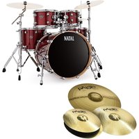 Natal Arcadia 22 American Fusion 5pc Drum Kit w/Cymbals Red Strata