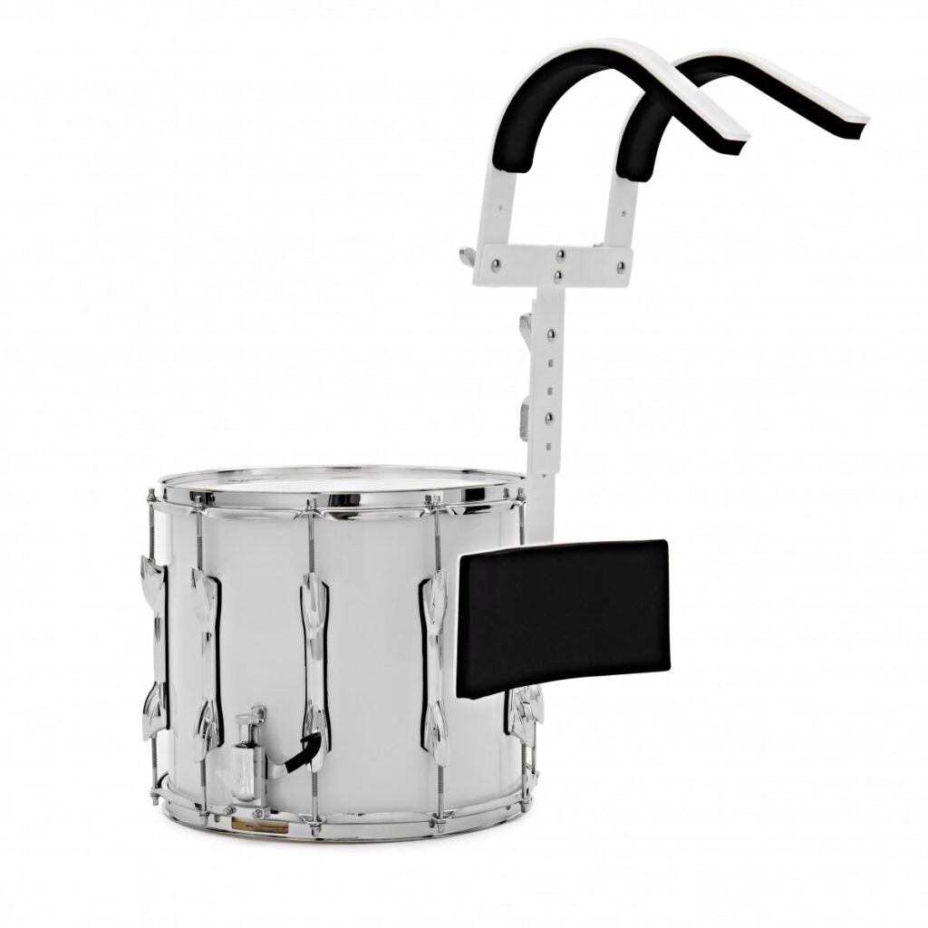 Premier Marching Parade 14” x 12” Snare Drum and Carrier White