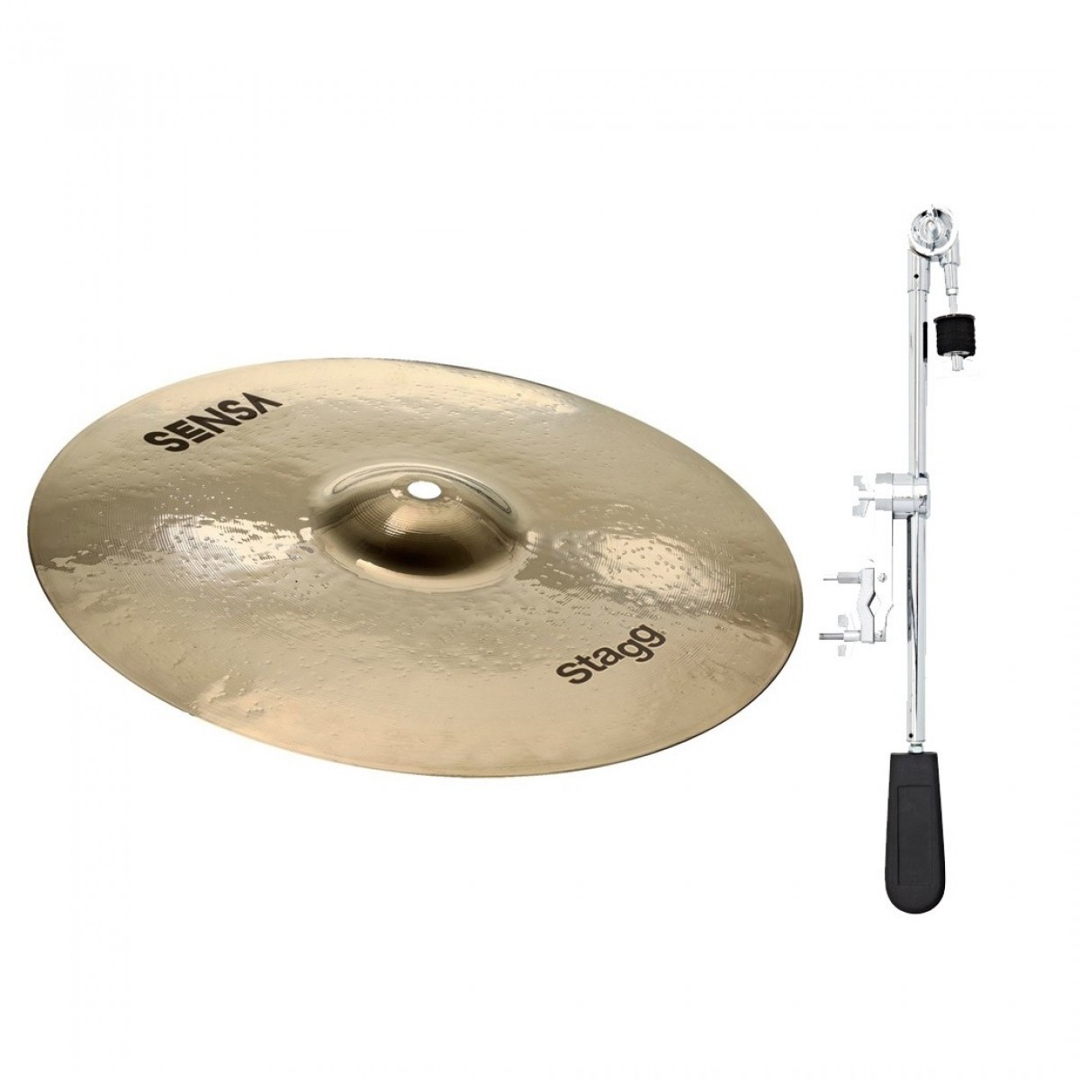 Stagg 12" Sensa Medium Splash Cymbal & Deluxe Weighted Cymbal Arm