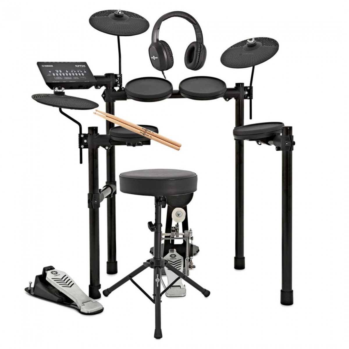 Yamaha DTX432K Electronic Drum Kit with Headphones Stool + Sticks