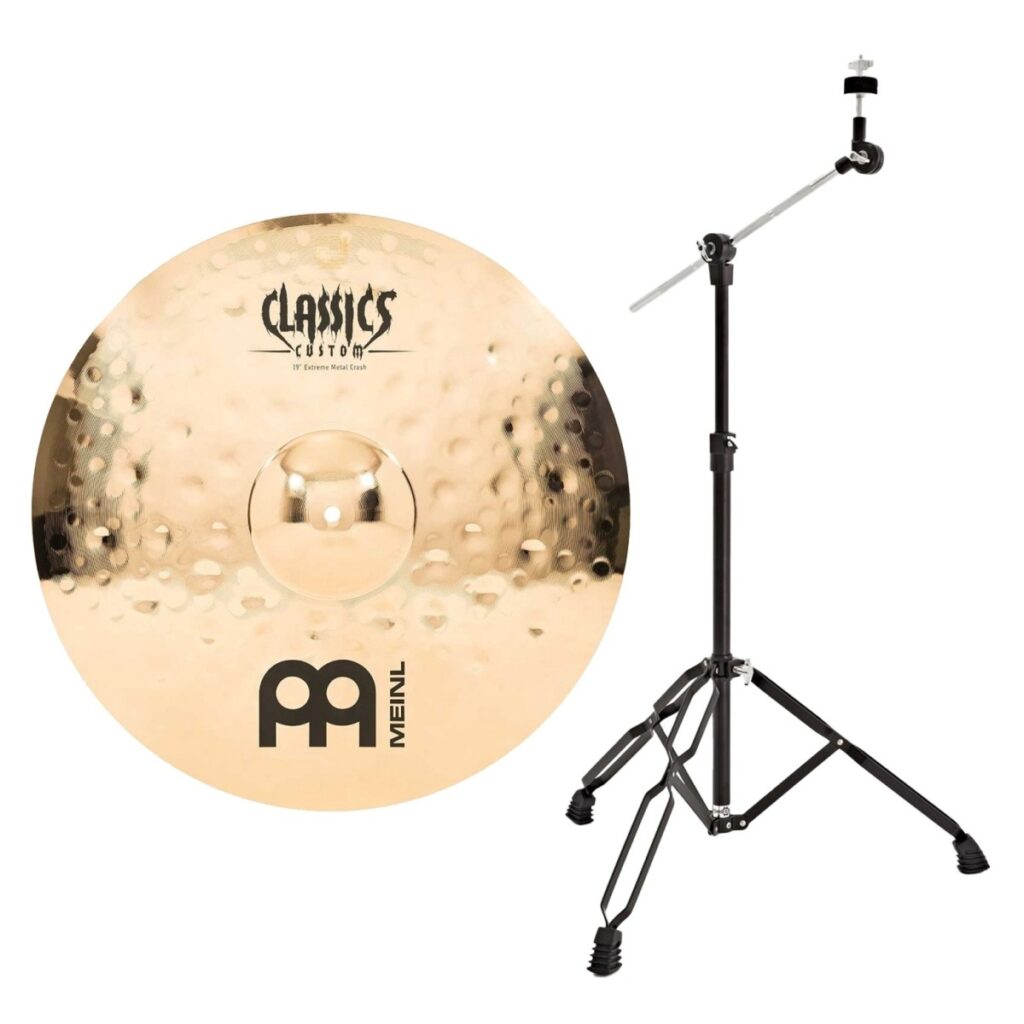 Meinl Classics Custom Extreme Metal 19" Crash Cymbal & Boom Arm Stand Black