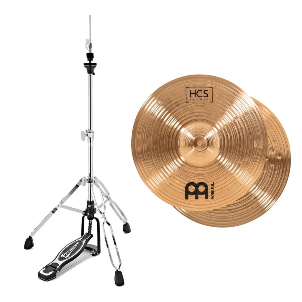 Meinl HCS Bronze 13" Hi Hat Cymbals & Premier Artist Hi-Hat Stand