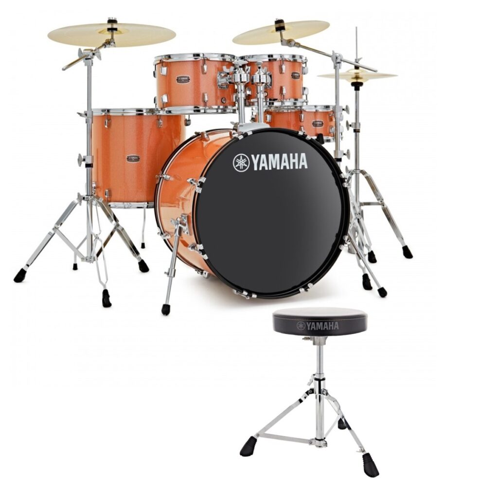Yamaha Rydeen 22" Drum Kit with Paiste Cymbals & DS550U Drum Throne Orange Sparkle